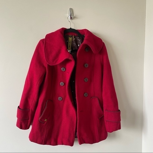 Soia & Kyo-Lipstick Red Ribbed Wool Blend Jacket - Picture 2 of 16